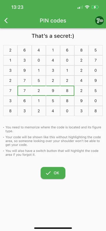7ID: احتفظ برموز PIN الخاصة بك بشكل آمن في تطبيق واحد