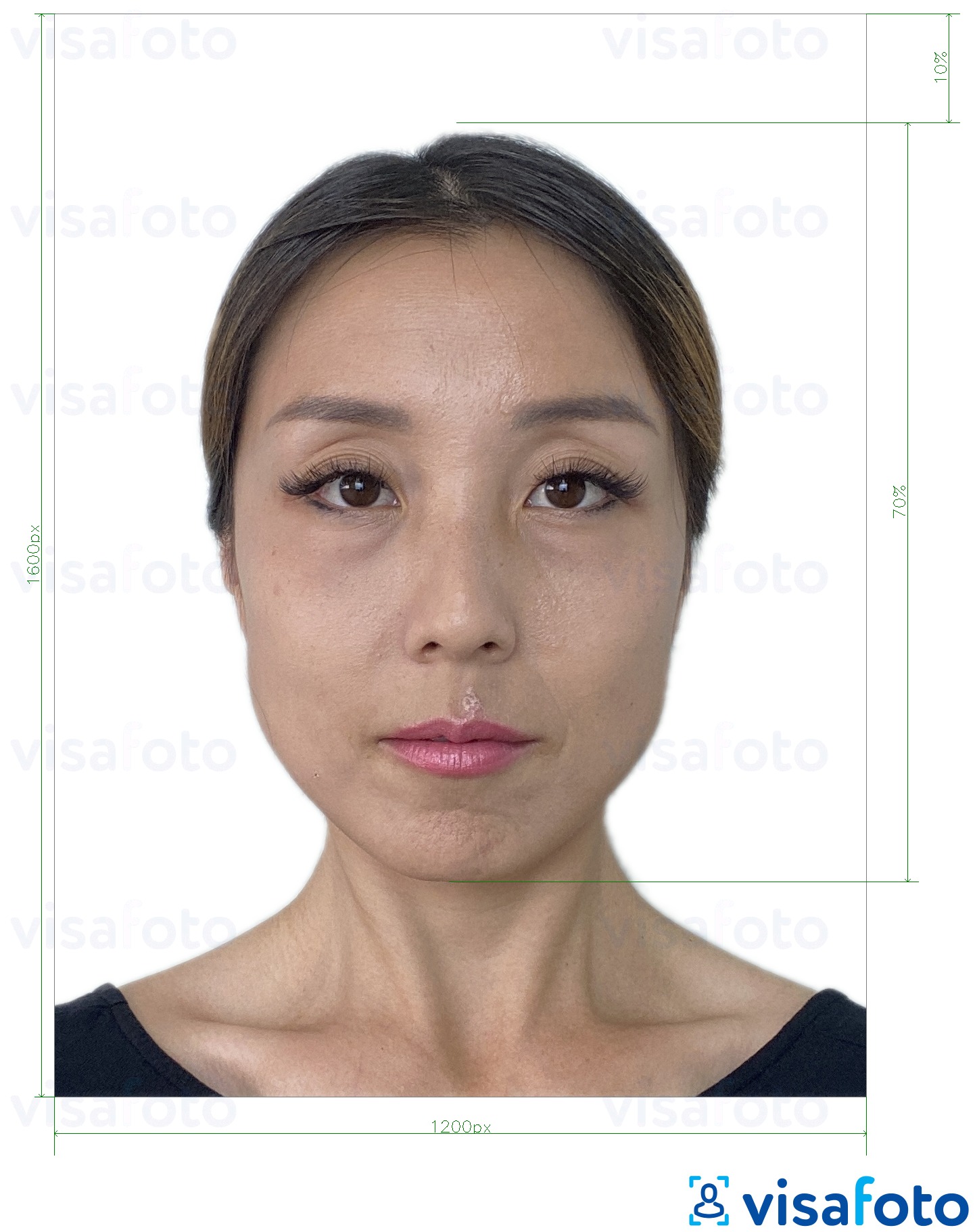Példa a Hong Kong online e-útlevél 1200x1600 pixel fényképre pontos méret meghatározással